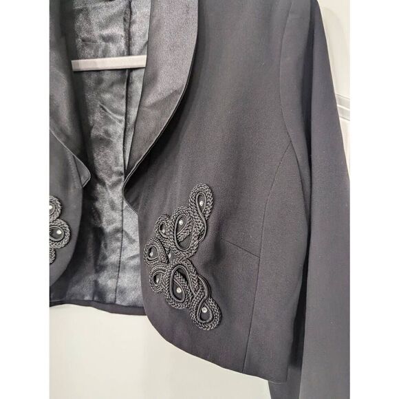 Joseph Ribkoff Shrug Jacket women's 6 black embroidery wedding guest festive - Picture 2 of 4